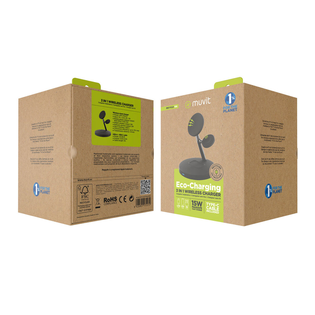 Cordless Charger Muvit for Change APH-MWC3 Black