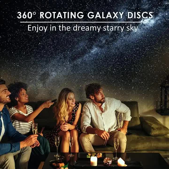NNEDSZ High-Definition Focusable Starry Galaxy Projector Lamp - Creative Bedroom Mood Light with 13 Film Slides (Black & White)