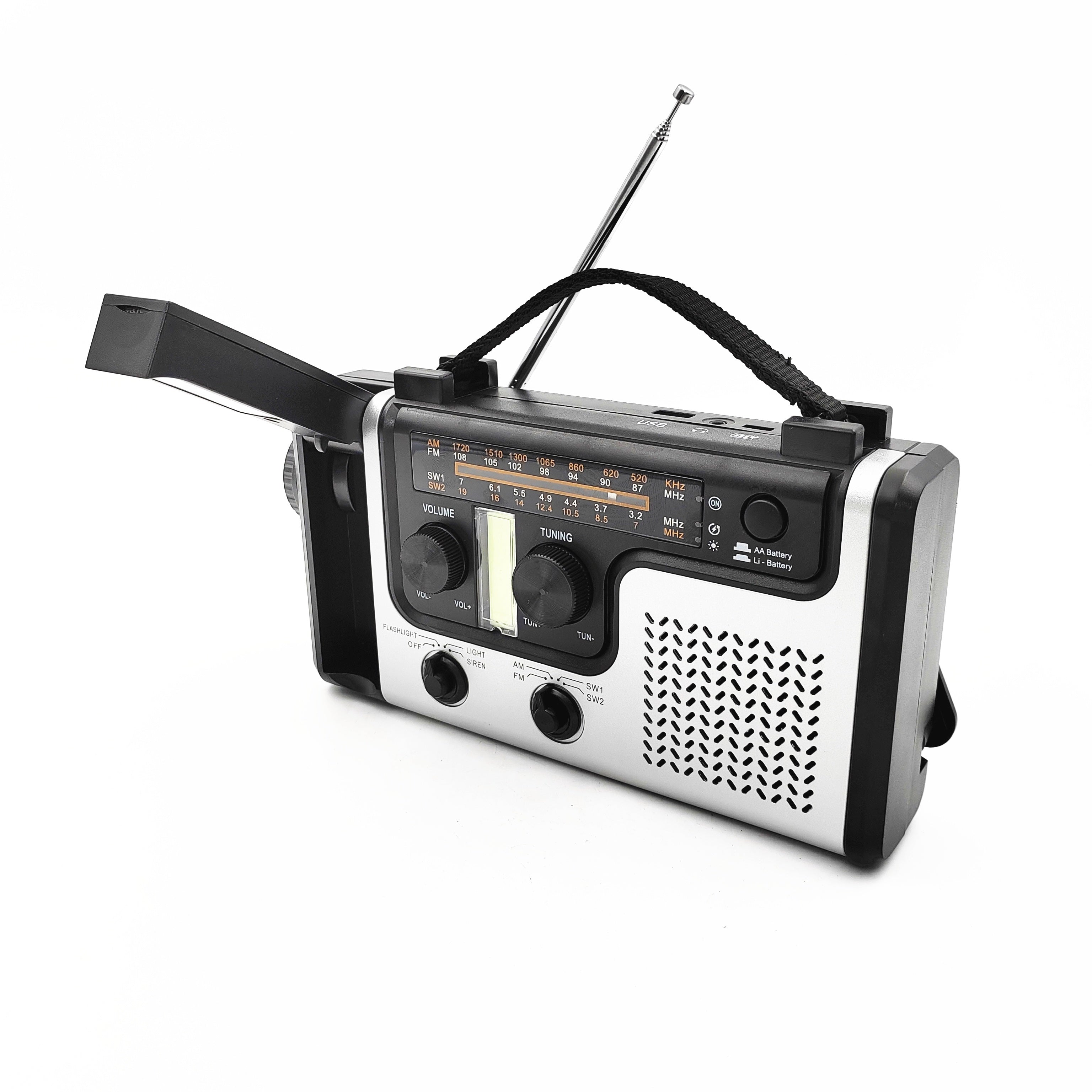 Multi-Band Solar Emergency Radio with Flashlight