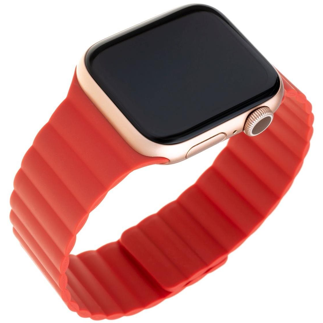 Curea silicon magnetic, Compatibila cu Apple Watch 1/2/3/4, Fixed Magnetic Strap, 40/38 mm, rosu (FIXMST-436-RD)